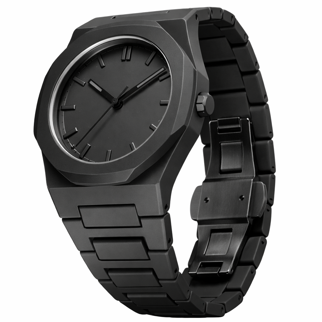 Auron Black Minimal Watch