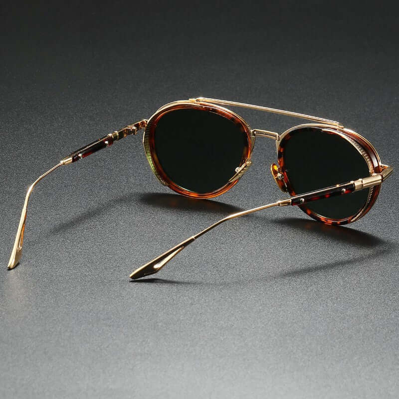 Altura Signature Shades round polarised sunglasses with alloy frame on dark surface