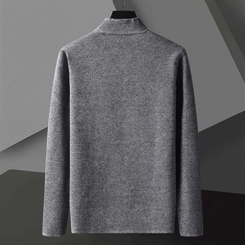 D’Avorio Knit Cardigan in grey, men's winter sweater highlighting cozy warmth and soft fabric, ideal for stylish layering during colder seasons.
