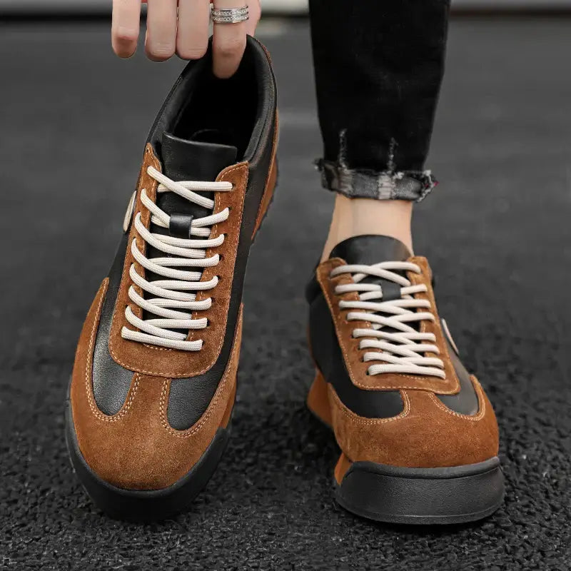 Geneva Sneakers - men's casual sneakers with patchwork design, perfect for travel and daily wear, featuring a lightweight and breathable style.