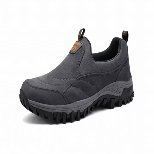 Grey non-slip outdoor walking shoes offering comfort and all-day support