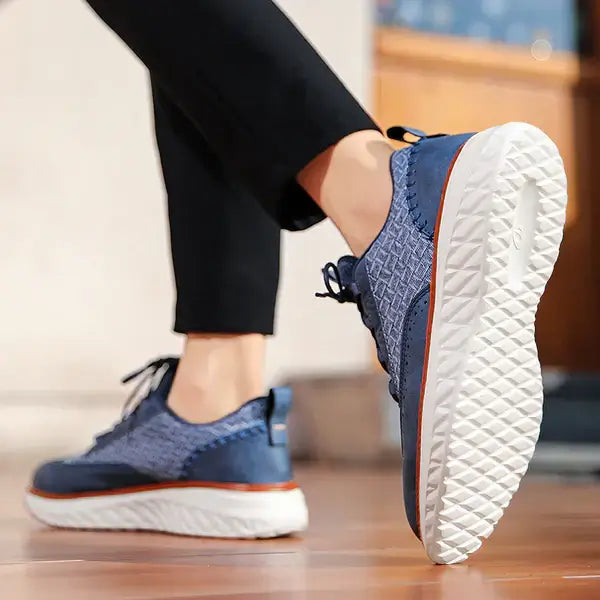 Oxford Ridge Leather Sneakers - Comfortable everyday men's casual sneakers with lightweight, breathable design. Stylish for daily wear and travel.