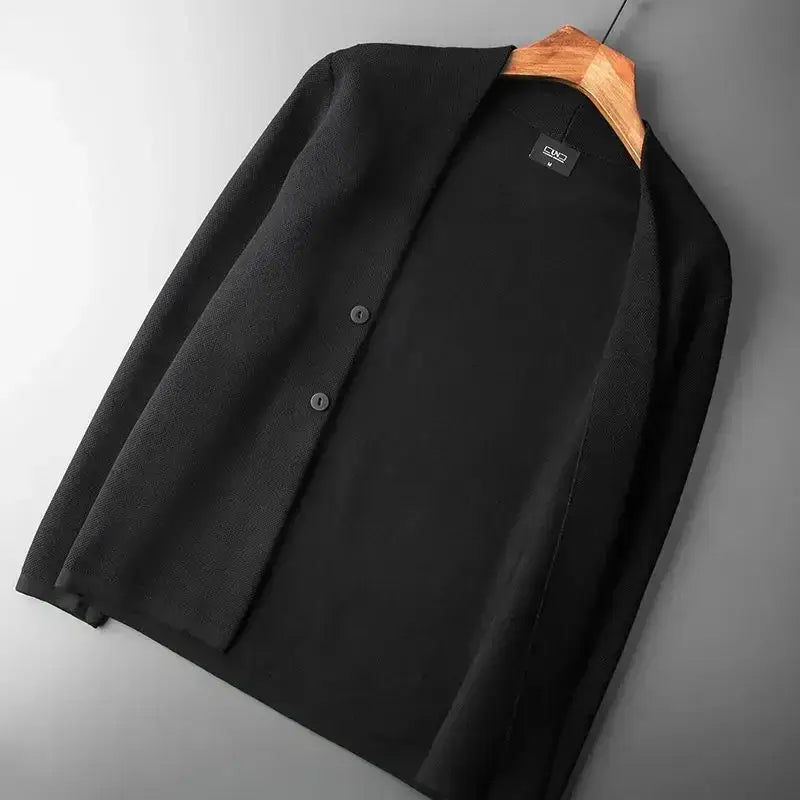 Vellano Knit Cardigan - soft ribbed wool blend, men's winter sweater, relaxed fit, warm and stylish for layering, perfect winter knitwear men.