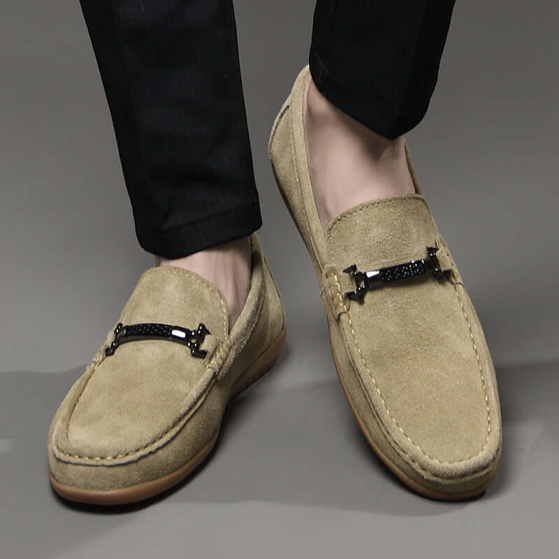 Veneto Suede Loafers showcasing luxury and comfort, men's leather loafers ideal for formal and casual wear, slip-on design with premium suede.
