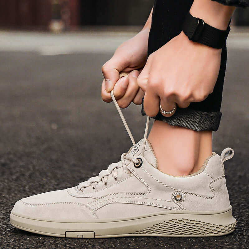 1987 Italian Suede Sneakers - men's comfortable everyday sneakers perfect for walking and travel; stylish, lightweight, breathable casual design