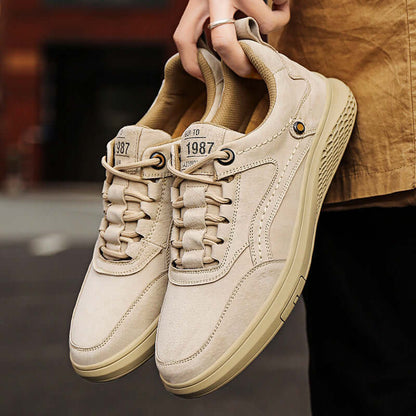 1987 Italian Suede Sneakers - comfortable everyday men's casual sneakers with orthopedic insole, breathable and stylish for travel and walking.