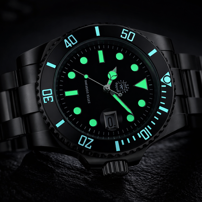Seaforge Men’s Diver Watch – 20Bar Stainless Steel Quartz with luminous details, 20Bar water resistance, and quartz movement