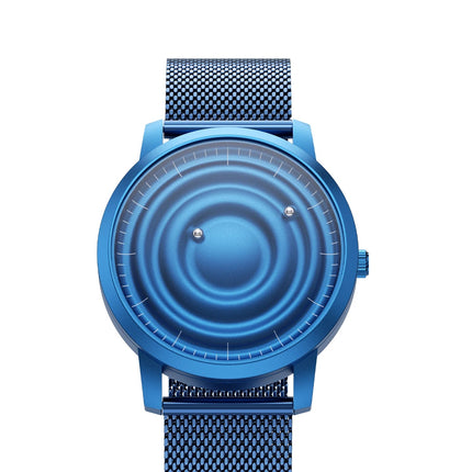 Blue Orbitra Magnetic Watch with minimalist magnetic ball design.