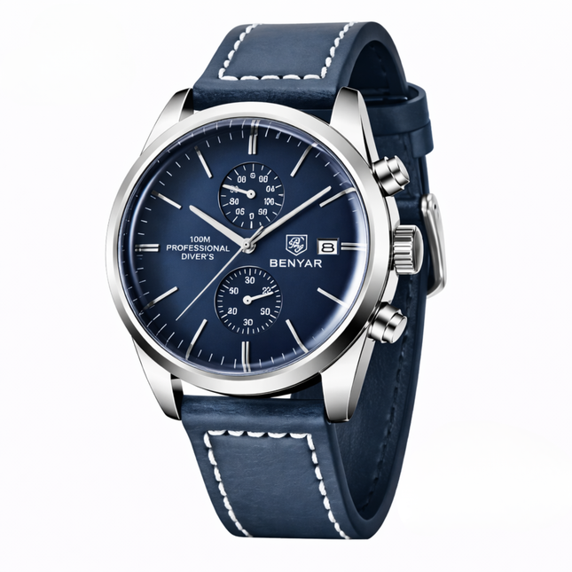 Benyar Elegance Classic Men’s Watch – Luxury Aviation-Inspired Chronograph