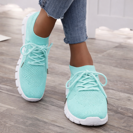 Women’s Breathable Lace-Up Walking Sneakers – Lightweight Non-Slip Comfort Shoes