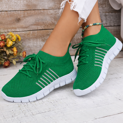 Women’s Breathable Lace-Up Walking Sneakers – Lightweight Non-Slip Comfort Shoes
