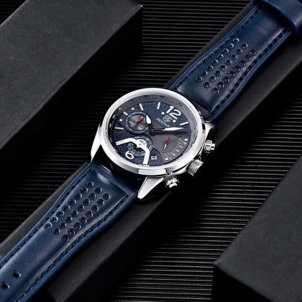 Benyar Rare Sports Watch with Leather Strap