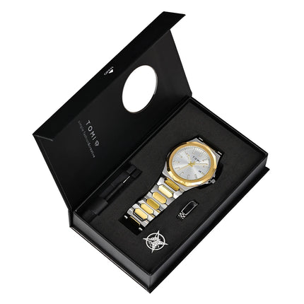 Northport Business Watch in gift-ready box set with stainless steel band and calendar display