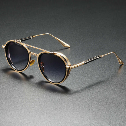Altura Signature Shades: men's polarized UV protection sunglasses in gold-tone with alloy frame, ideal for stylish driving and outdoor activities.