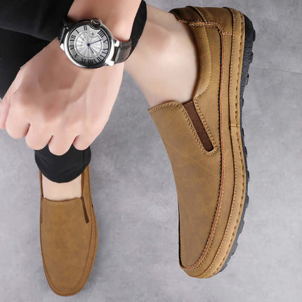Alvero Genuine Leather Loafers showcasing premium slip-on design and formal elegance for men.