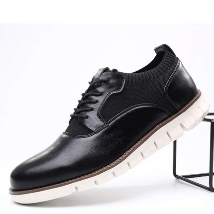 Apex Casual Sneakers for men, featuring a stylish black design with a lightweight, breathable build perfect for everyday comfort and travel.
