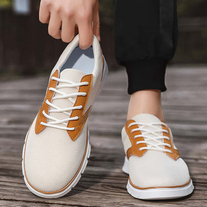 Arden Mesh Sneakers for men showcasing breathable mesh upper, leather accents, and lightweight feel, perfect for casual everyday wear and travel.