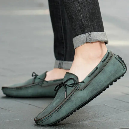 Ashford Leather Loafers in green, showcasing premium slip-on comfort, elegance, and style for formal occasions.