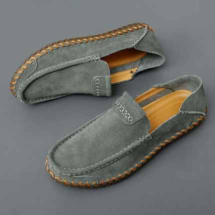 Aspen Suede Loafers - men's leather loafers, formal slip-on shoes showcasing premium suede craftsmanship.