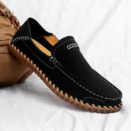 Aspen Suede Loafers - Elegant men's leather loafers, slip-on style, crafted from premium suede for formal occasions.