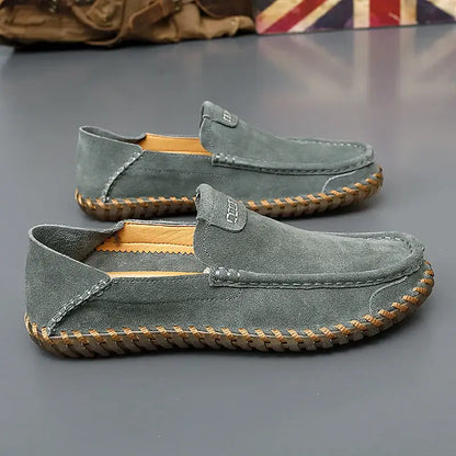Aspen Suede Loafers in grey, men's formal slip-on shoes crafted from premium suede, offering luxurious comfort and elegant style.