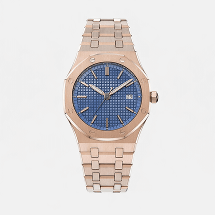 Aurex Sovereign Steel Watch with blue dial, premium men's timepiece