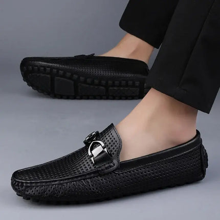 Beaumont Leather Loafers - elegant black slip-on men's shoes