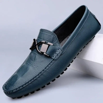 Benson Leather Loafers - Elegant slip-on men's leather loafers in genuine leather with cushioned footbed and high-grade rubber outsole for formal wear.
