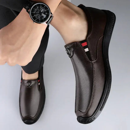 Men's Bradford Leather Loafers showcasing premium leather and slip-on comfort for a formal look.