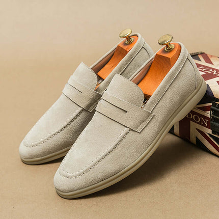 Brando Suede Loafers showcasing premium slip-on style and orthopedic comfort in luxury men's formal leather design.