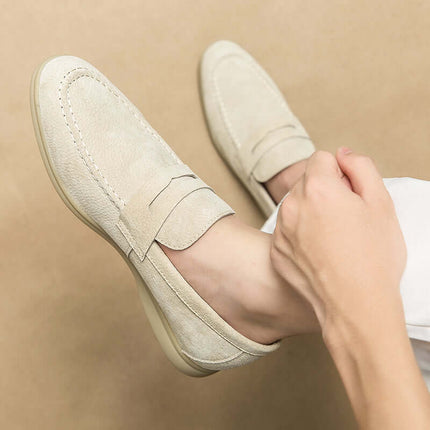 Elegant Brando Suede Loafers for men featuring premium suede, slip-on design, and orthopedic footbed for luxurious all-day wear.