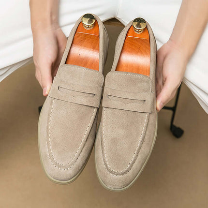 Brando Suede Loafers showcasing premium suede and elegant slip-on design for sophisticated men's formalwear.