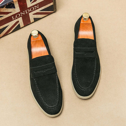 Brando Suede Loafers crafted from premium suede, showcasing elegant slip-on design and orthopedic comfort for formal men's wear.