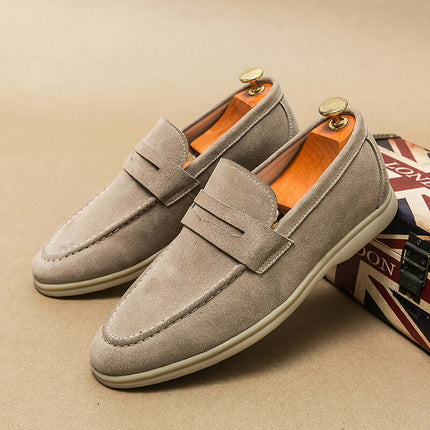 Elegant Brando Suede Loafers with premium leather, featuring slip-on design and formal style for sophisticated men's fashion.