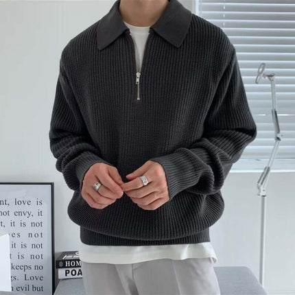 Briar Quarter Zip Sweater - men's winter knitwear offering warmth, comfort, and stylish layering in soft jacquard knit fabric.