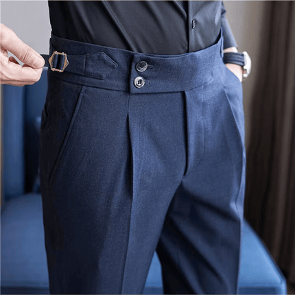 Brighton Pants: men's casual trousers with flexible fit and modern style, featuring breathable premium fabric and adjustable side tabs for comfort.