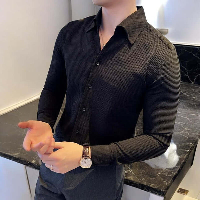 Cambridge Dress Shirt - Men's casual shirt with breathable, tailored fit, ideal for stylish, modern, everyday wear in formal or casual settings.