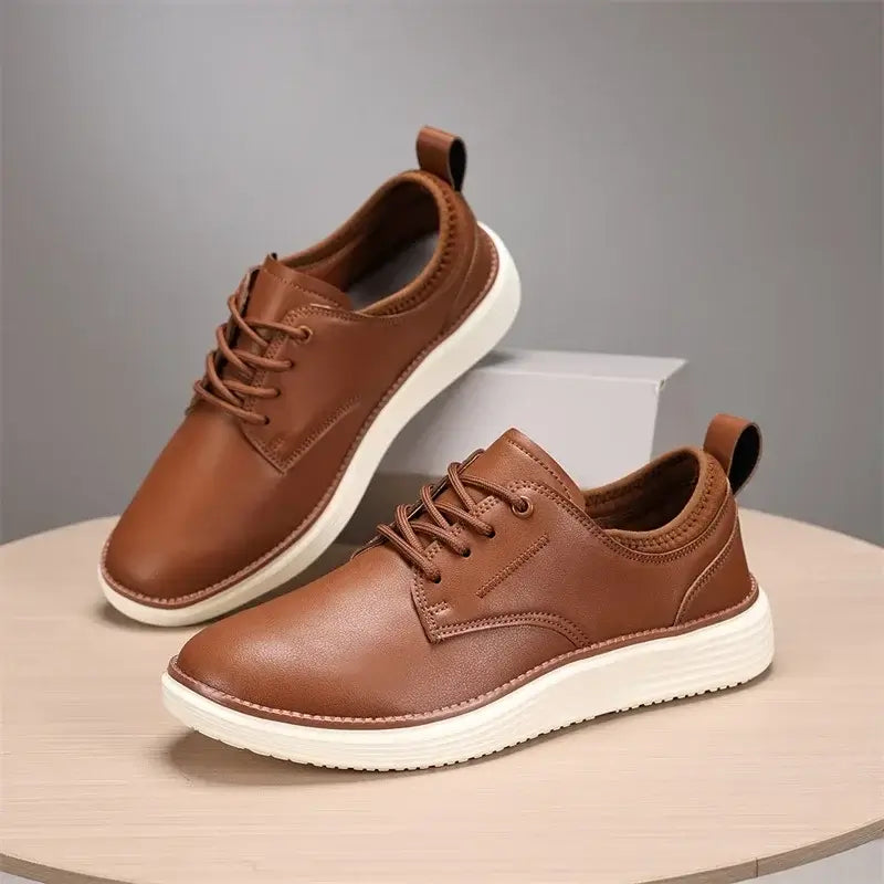 Carvelli Leather Sneakers - stylish, lightweight men's casual sneakers ideal for comfortable everyday wear, walking, travel, and casual outfits.