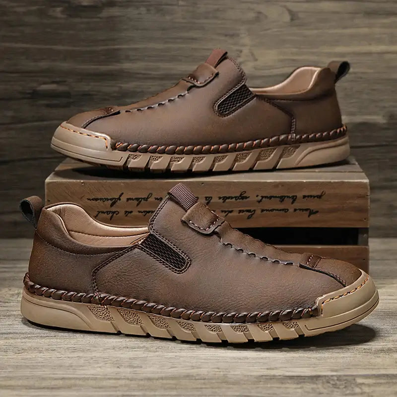 Catania Genuine Leather Loafers showcasing elegant design, slip-on comfort, and luxury for men in versatile leather style.