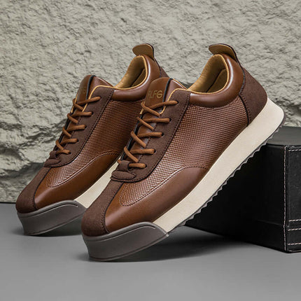 Forlì Leather Sneakers – Men's casual sneakers with genuine leather, orthopedic comfort, and modern style for everyday wear and travel.