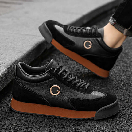 Geneva Sneakers - Men's casual sneakers in premium leather with a patchwork design, perfect for comfortable everyday wear and travel.