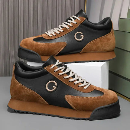 Geneva Sneakers - stylish casual sneakers for men with leather patchwork, lightweight comfort ideal for everyday wear, walking, and travel.