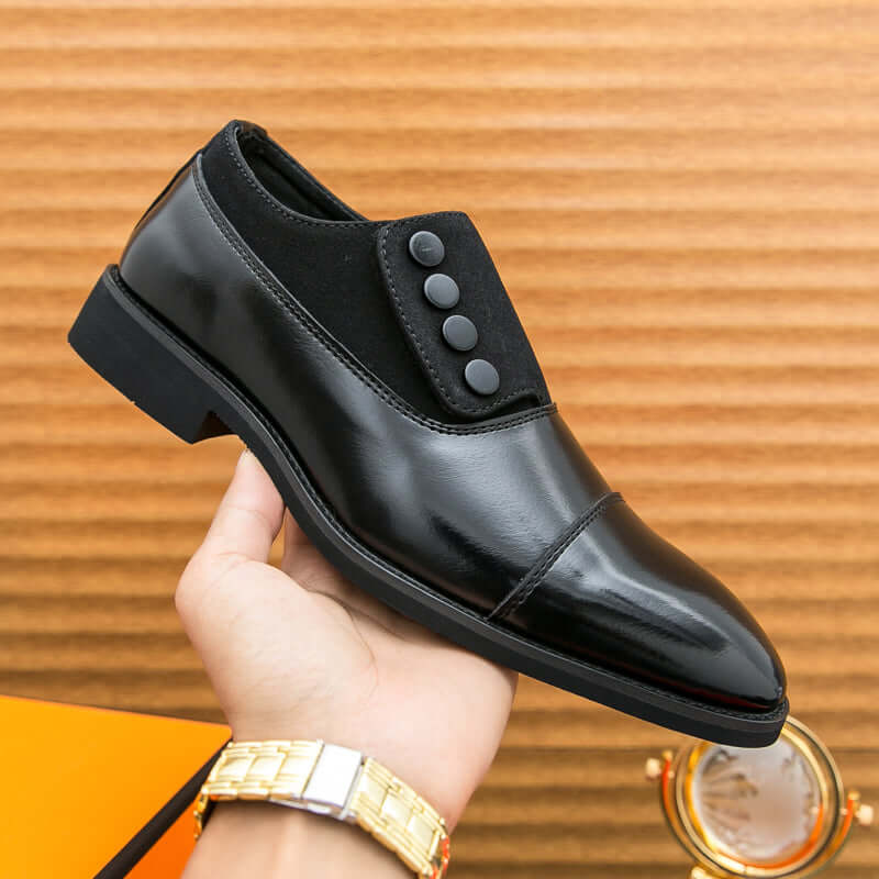 Giotto dual tone men's dress shoes featuring genuine leather, suede accents, and cushioned insole for stylish comfort.