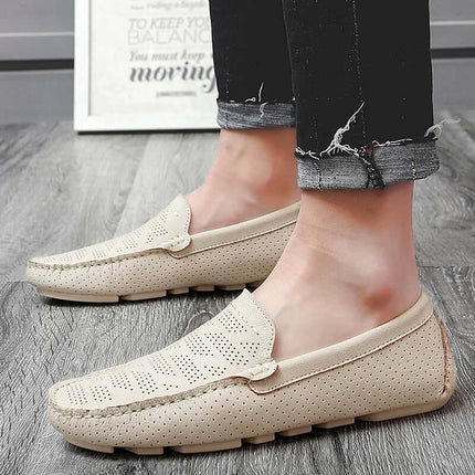 Giuliano Leather Loafers slip-on elegance, perforated design