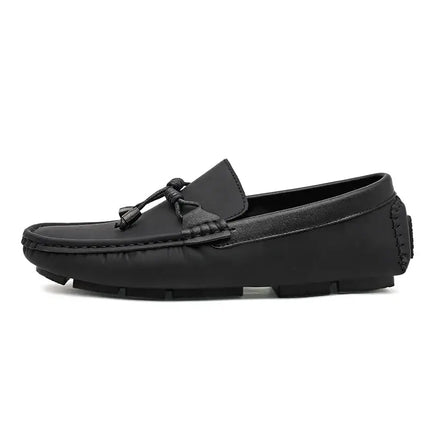 Carson Loafers - Men's luxury leather slip-on shoes, perfect for formal occasions. Elegant black design with superior comfort and timeless style.