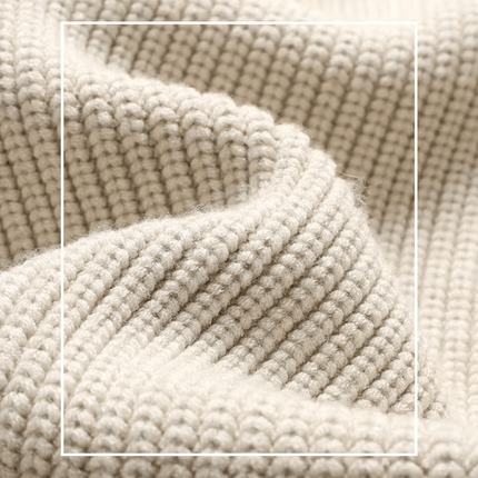 Close-up of soft knit fabric from Harrison Knit Cardigan, emphasizing cozy feel and premium texture for men's winter sweater.