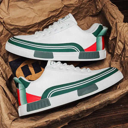 Horizon Leather Sneakers for men showcasing retro sleek design, lightweight comfort, and versatility for everyday casual wear and travel.