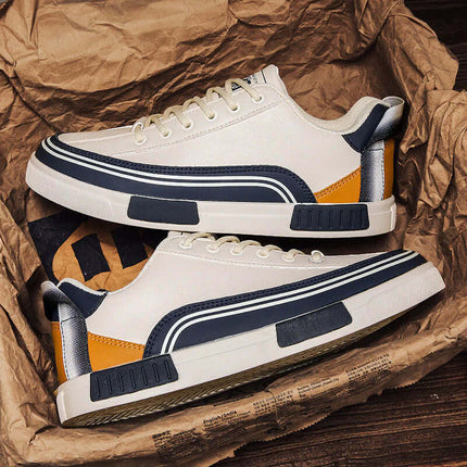 Horizon Leather Sneakers: stylish men's casual sneakers with cushioned insoles, perfect for everyday wear, travel, and street fashion.