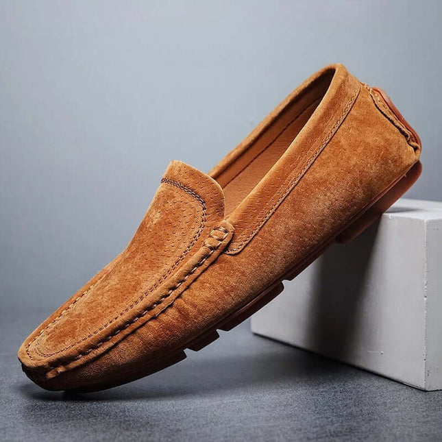 Lazio Suede Loafers - Men's luxury slip-on formal leather shoes with premium Italian suede, hand-stitched elegance and a cushioned insole.