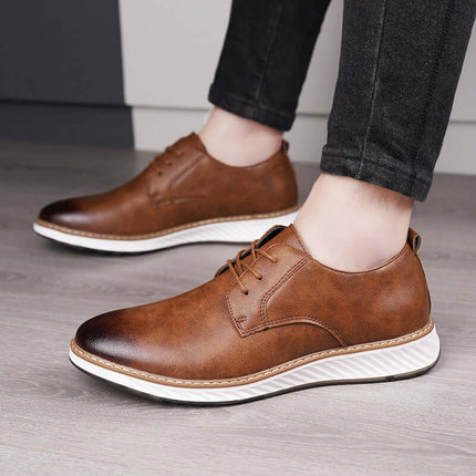 Livorno Hybrid Shoes - Genuine leather slip-on shoes with cushioned footbed and flexible sole for casual and business wear.